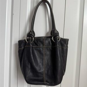Tignanello Black Leather Shoulder Bag